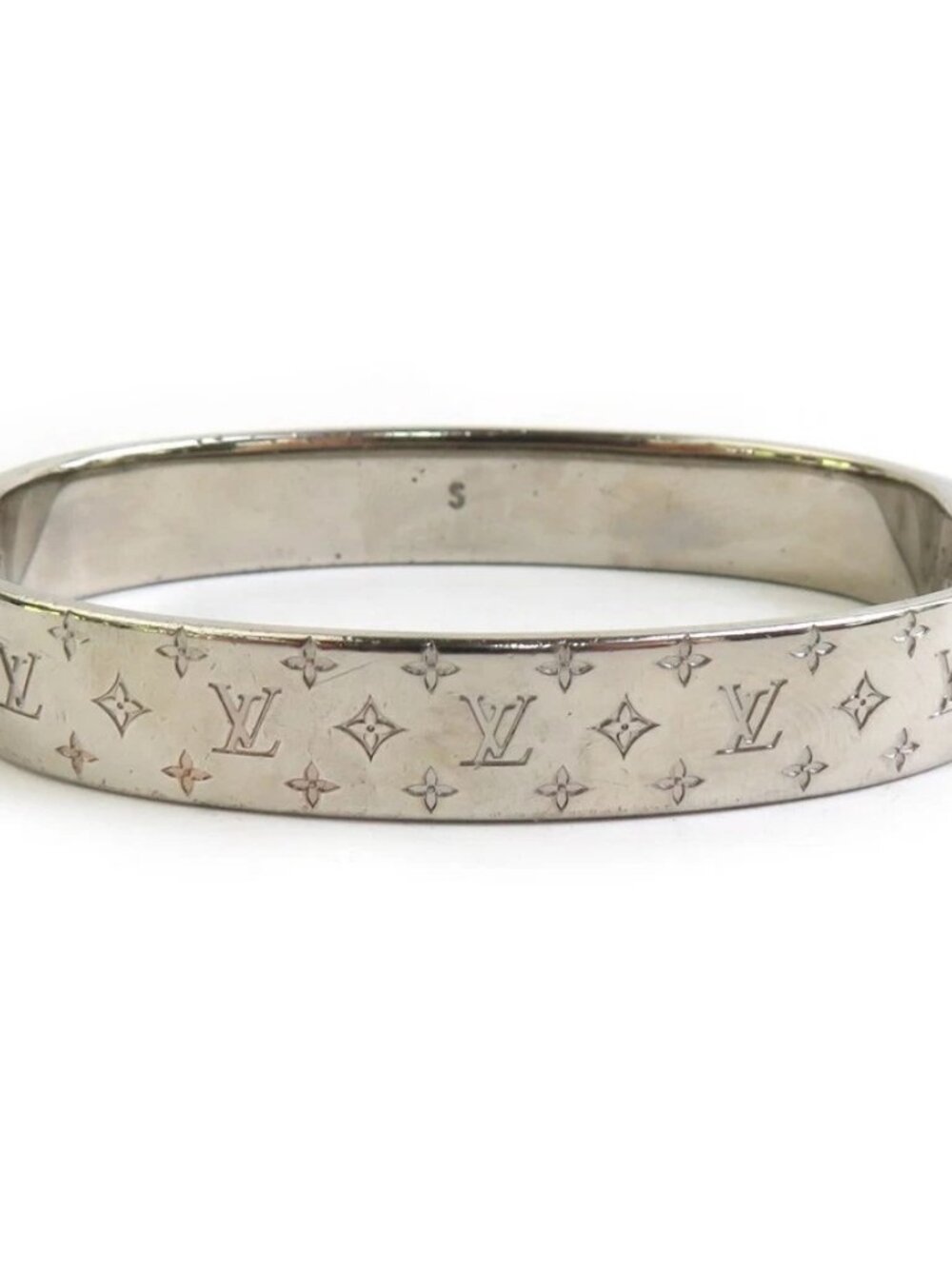 Auth LOUIS VUITTON Cuff Nanogram Bangla Bracelet Pink Gold Metal - Picture 5 of 8